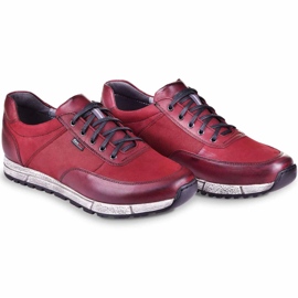 Kampol Sapatos casuais de homem em pele 31/34 castanho vermelho 2