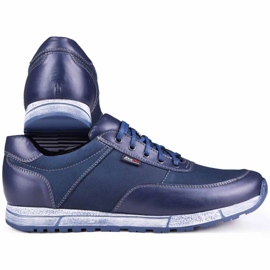 Kampol Sapatos casuais masculinos de couro 31/54 azul marinho 1