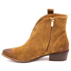 Exquisite Botas femininas de couro 1137 conhaque castanho 1