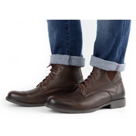 Olivier Botas masculinas de couro de inverno 7005 KB marrom castanho 2
