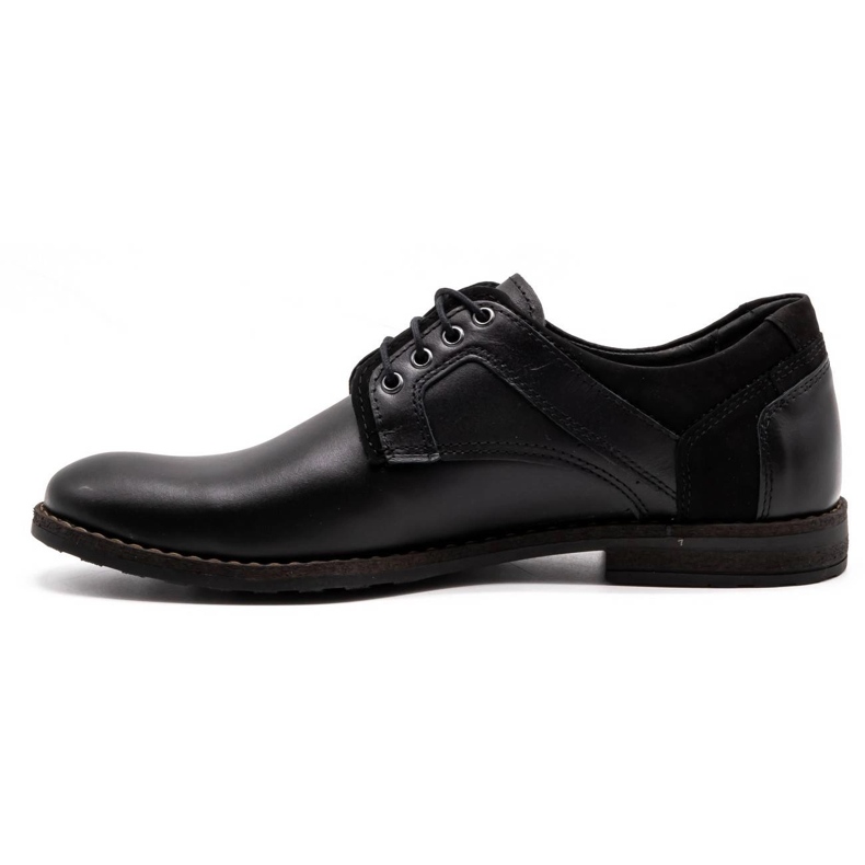 Polbut Sapatos masculinos casuais de couro 2112 pretos 1