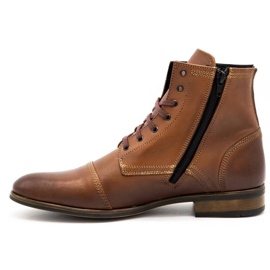 Olivier Botas Chelsea de couro para homem 287D Św castanho marrom 1
