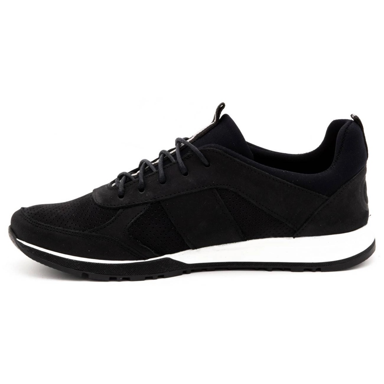 Polbut Sapatos casuais de couro masculino 2111P preto 1