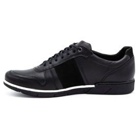 Polbut Sapatos de couro casuais masculinos 2113 grão preto 1