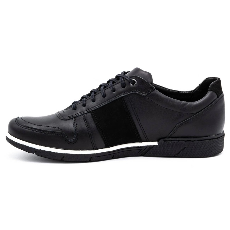 Polbut Sapatos de couro casuais masculinos 2113 grão preto 1