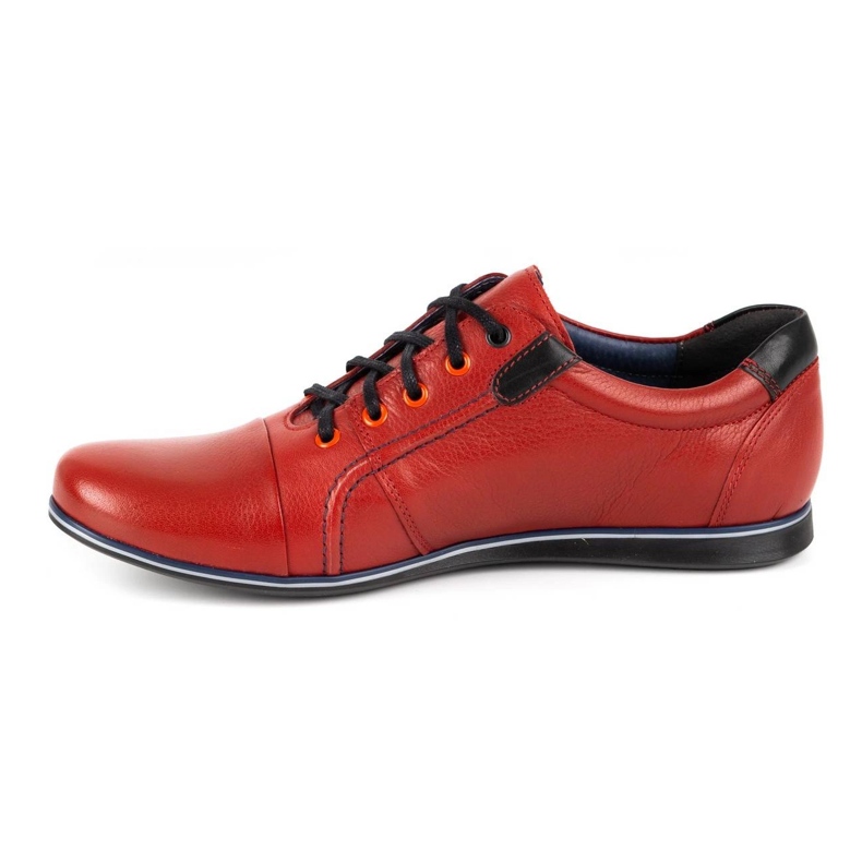 Kampol Sapatos casuais de couro masculino 39 / 39KAM vermelho 1