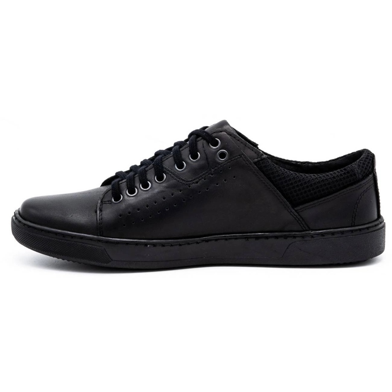 Olivier Sapatos casuais de couro masculino 933MP preto 1