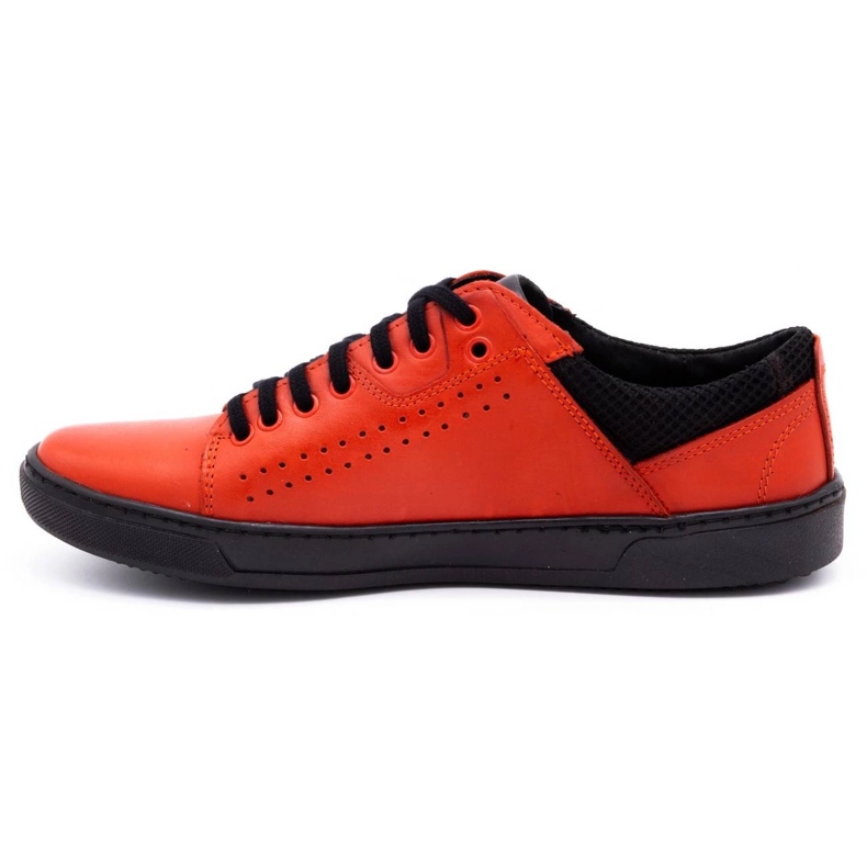 Olivier Sapatos de couro casuais masculinos 933MP vermelho 1