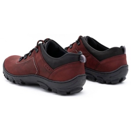 Kampol Sapatos de trekking de couro para homem 36 borgonha vermelho 8