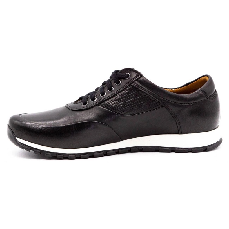 Olivier Sapatos casuais de couro masculino 902KNT preto 1