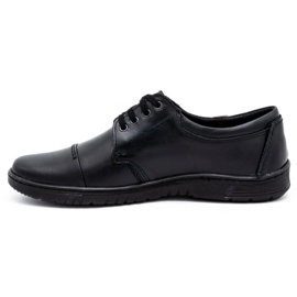 Olivier Sapatos de couro masculinos 416MP preto 1