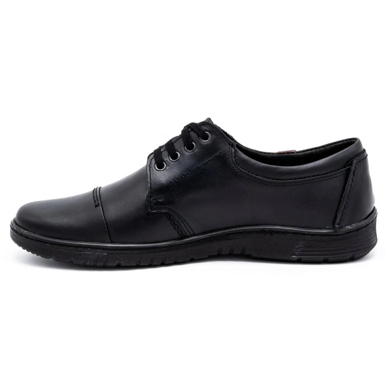 Olivier Sapatos de couro masculinos 416MP preto 1
