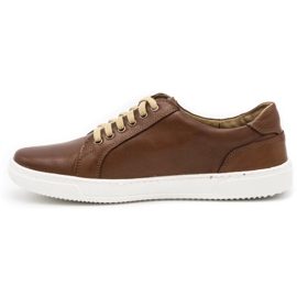 Olivier Sapatos de couro masculinos 932MP marrom castanho 1
