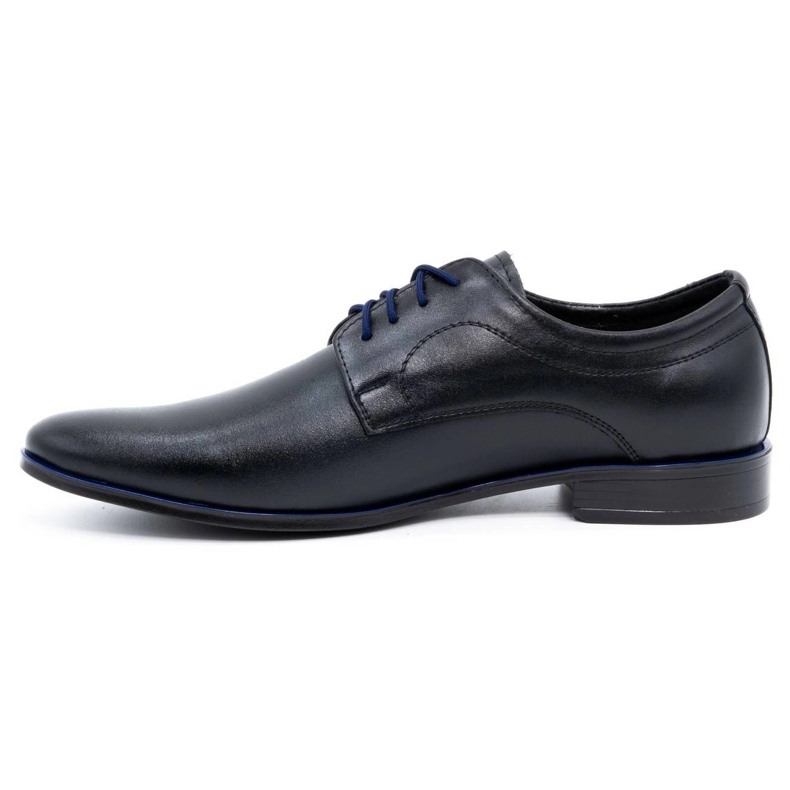 Olivier Sapatos formais de couro masculino 277 preto com azul 1
