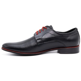 Olivier Sapatos formais de couro masculino 277 preto com vermelho 1