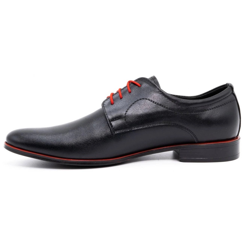 Olivier Sapatos formais de couro masculino 277 preto com vermelho 1