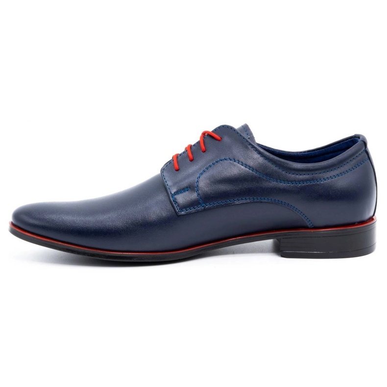 Olivier Sapatos formais de couro masculino 277 azul marinho 1