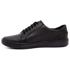Olivier Sapatos de couro masculinos 932MP preto 1