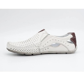 Olivier Mocassins masculinos de couro branco 901 sapatos de verão 2