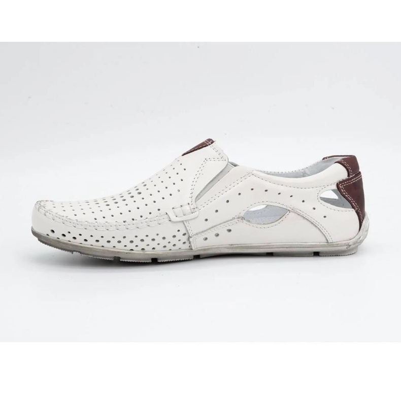 Olivier Mocassins masculinos de couro branco 901 sapatos de verão 2