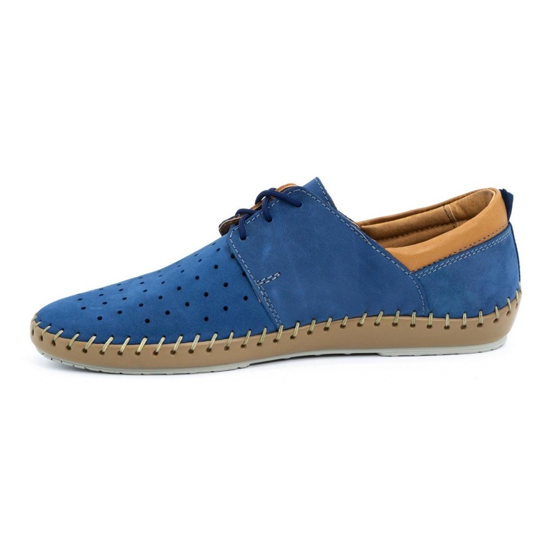 Olivier Sapatos de verão de couro para homem 744LMA azul 1