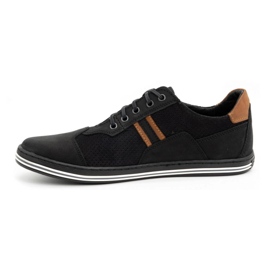 Polbut Sapatos masculinos casuais 1801P preto nubuck / camelo 1
