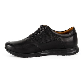 Olivier Sapatos casuais de couro masculino 902KNT grão preto com preto 1