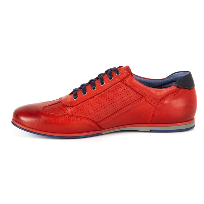 Kampol Sapatos casuais de couro masculino 64/39 vermelho 1