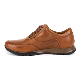 Olivier Sapatos casuais de couro masculino 902KNT marrom 1