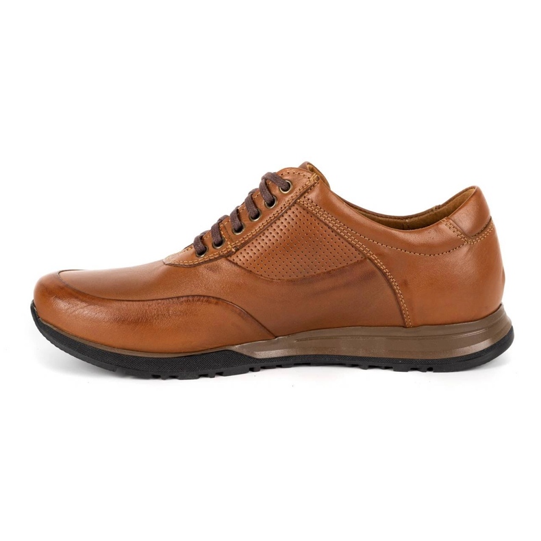 Olivier Sapatos casuais de couro masculino 902KNT marrom 1