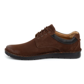 Kampol Sapatos casuais de couro masculino 13 / CK65 marrom castanho 5