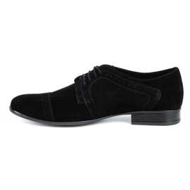 Olivier Sapatos formais de couro masculino A34 Kb nobuck preto 1
