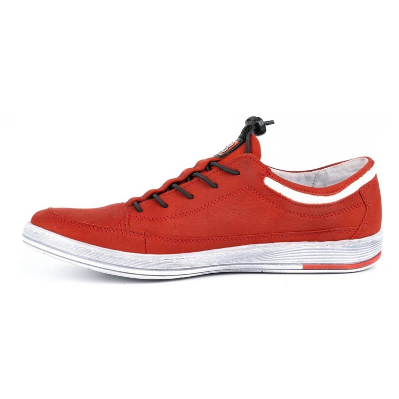 Polbut Sapatos casuais de couro masculino K22N nobuck vermelho 1