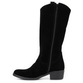 Olivier Botas de pele de mulher Julia pretas preto 1