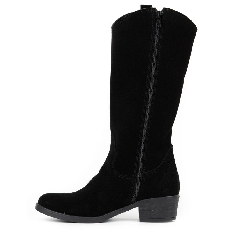 Olivier Botas de pele de mulher Julia pretas preto 1