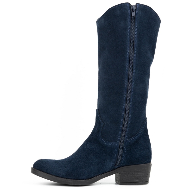 Olivier Botas de pele de mulher Julia azul marinho 1