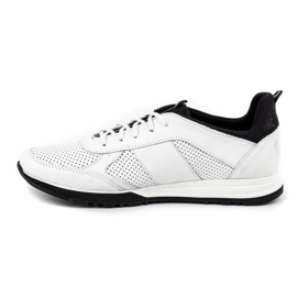 Polbut Sapatos de couro masculinos casuais 2111P branco 1