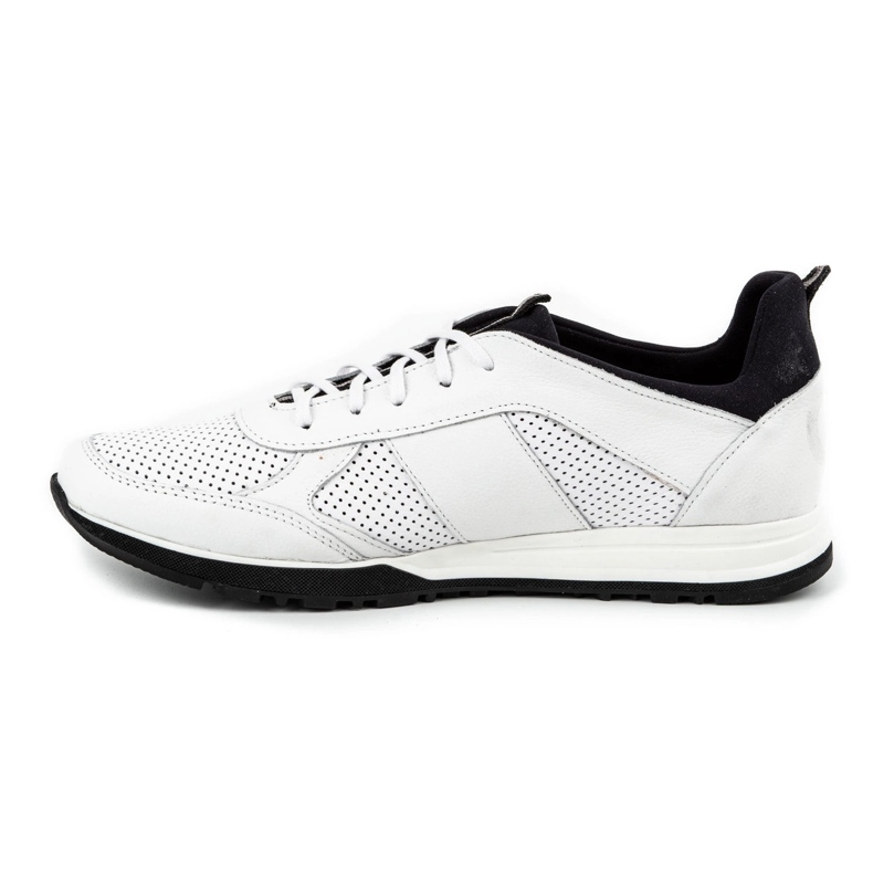 Polbut Sapatos de couro masculinos casuais 2111P branco 1