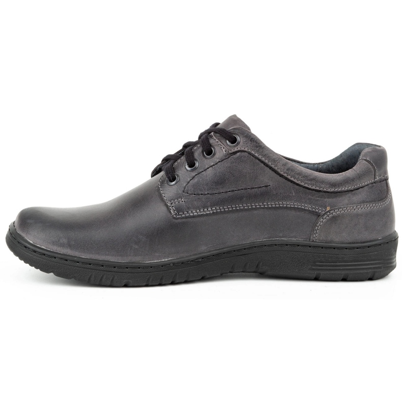 KOMODO Sapatos masculinos casuais em couro cinza 921K 1