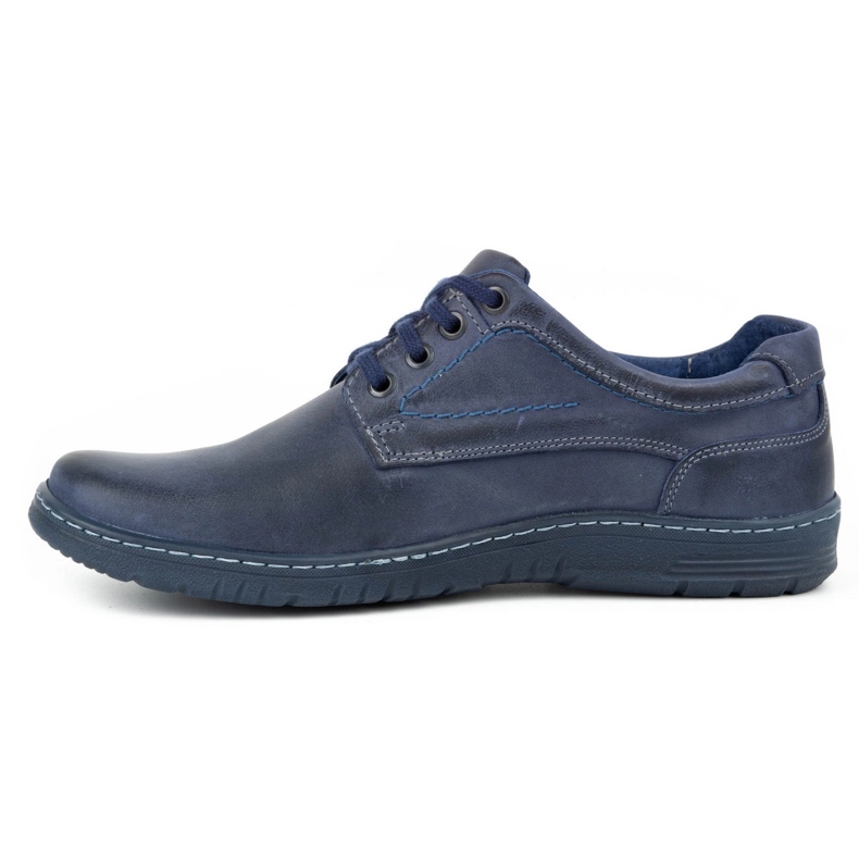 KOMODO Sapatos masculinos casuais em couro 921K azul marinho 1