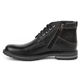 Kampol Botas de inverno de homem em pele 152KAM preto 1