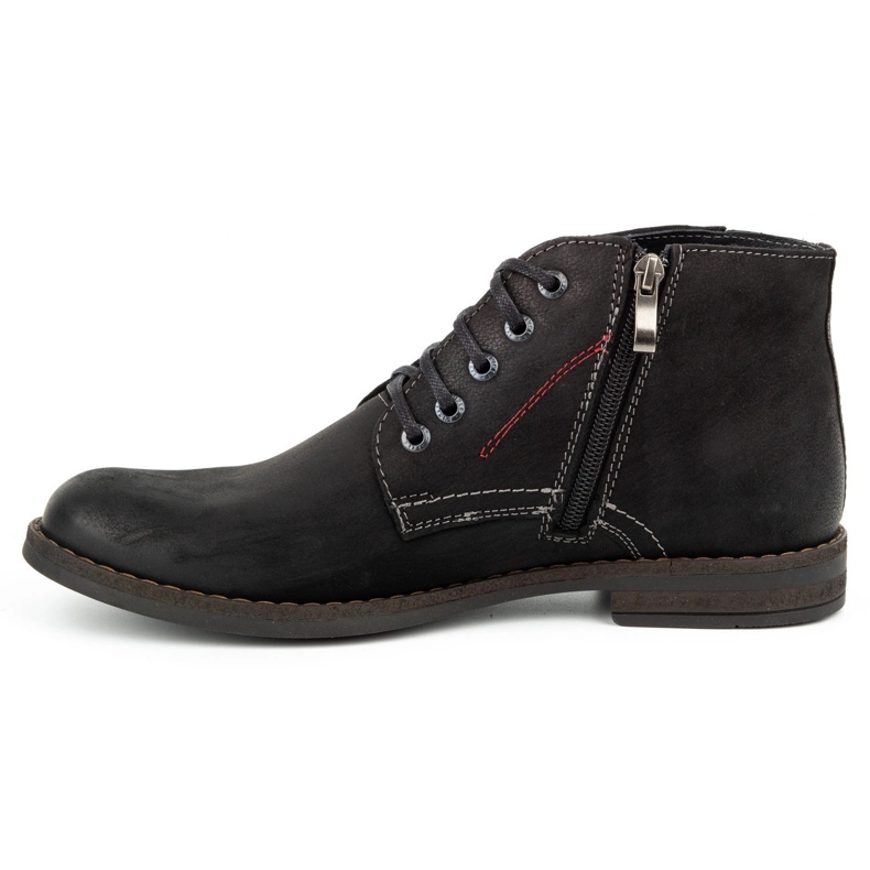 Kampol Botas de inverno de homem em pele 103KAM pretas preto 1