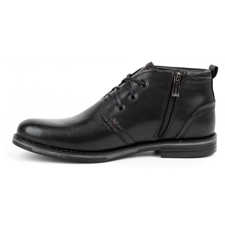 Kampol Sapatos de inverno em pele de homem 135KAM preto 1