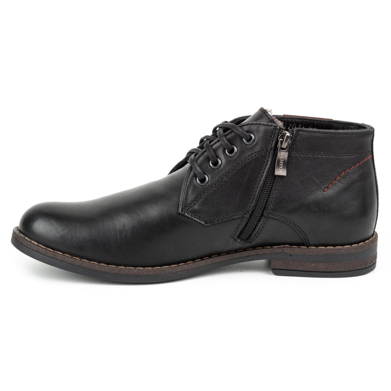 Kampol Botas de inverno de homem em pele 137KAM preto 1