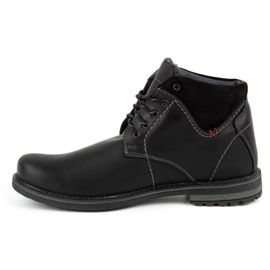 Olivier Botas de inverno de homem em pele 124GT pretas preto 1