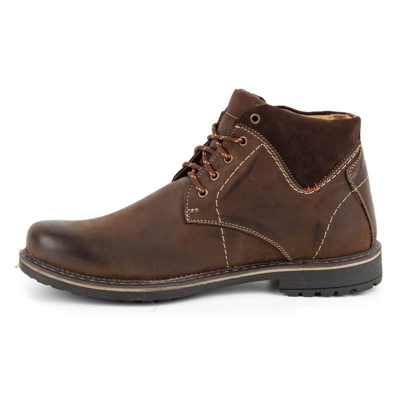 Olivier Botas de inverno de homem em pele 124GT castanho marrom 1