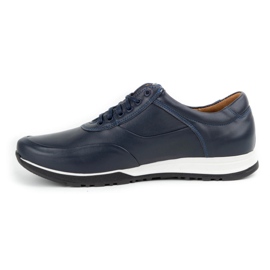 Olivier Sapatos casuais de homem em pele 902KNT azul marinho 1