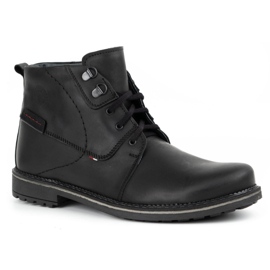Olivier Botas de inverno de homem em pele 151GT pretas preto 1