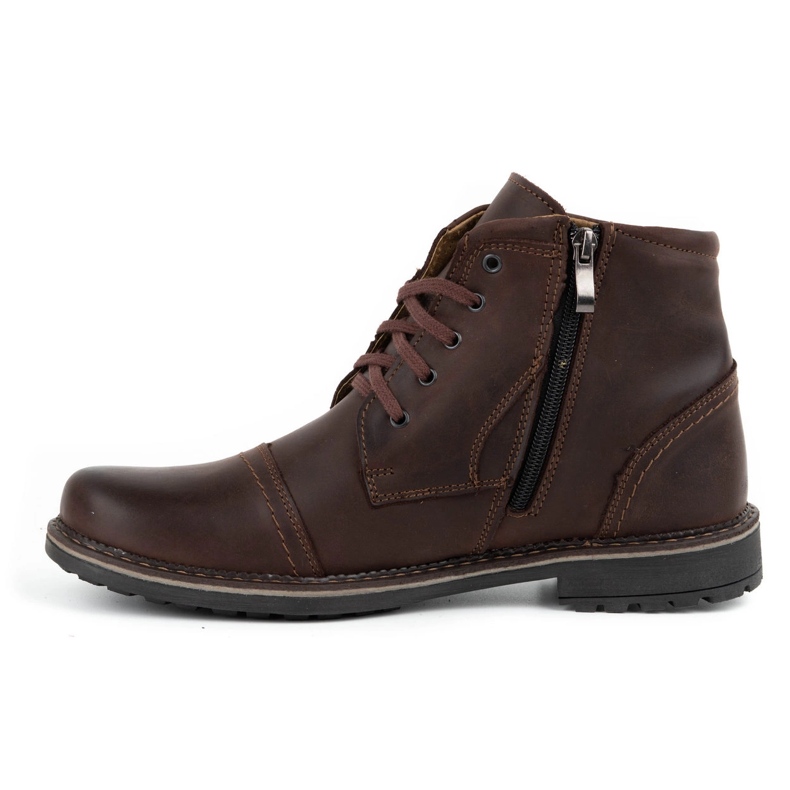 Olivier Botas de inverno de homem em pele 132GT castanho marrom 1