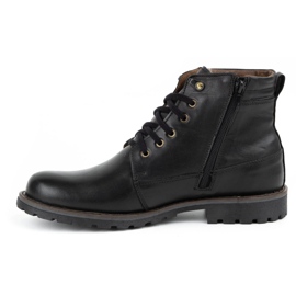Olivier Botas de inverno de homem em pele 754 pretas preto 1